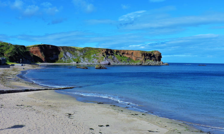 An image of Eyemouth beach in Berwickshire Scotland.