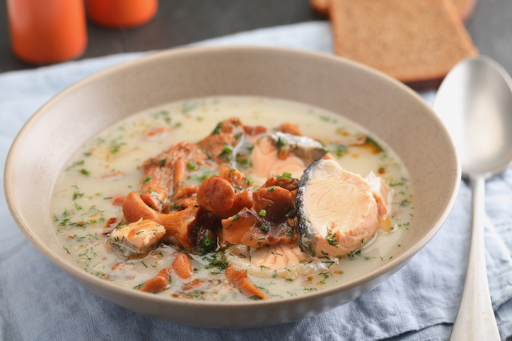 Finnish fish and mushroom soup - food to try in Lapland