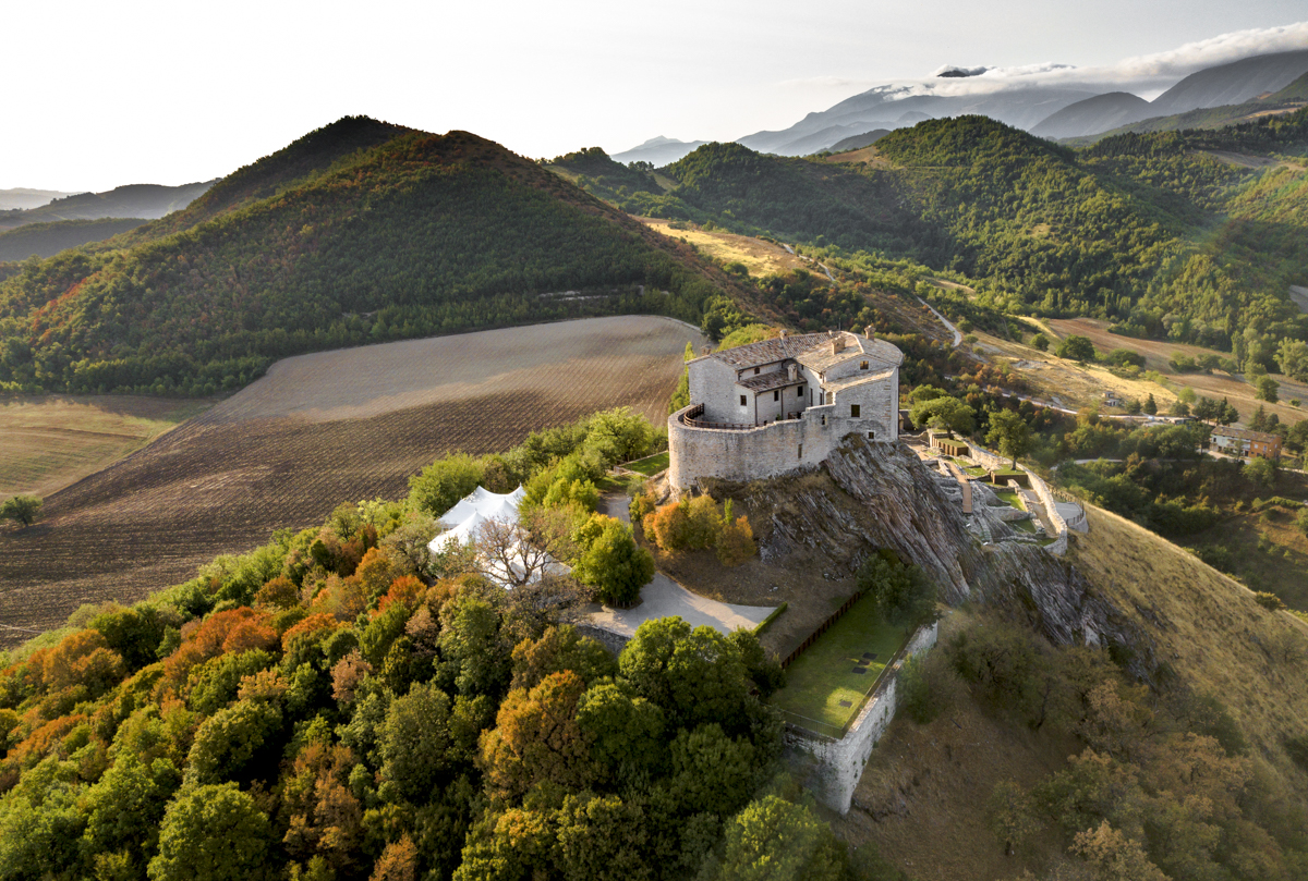 Medieval castle overlooking the landscape in 2025